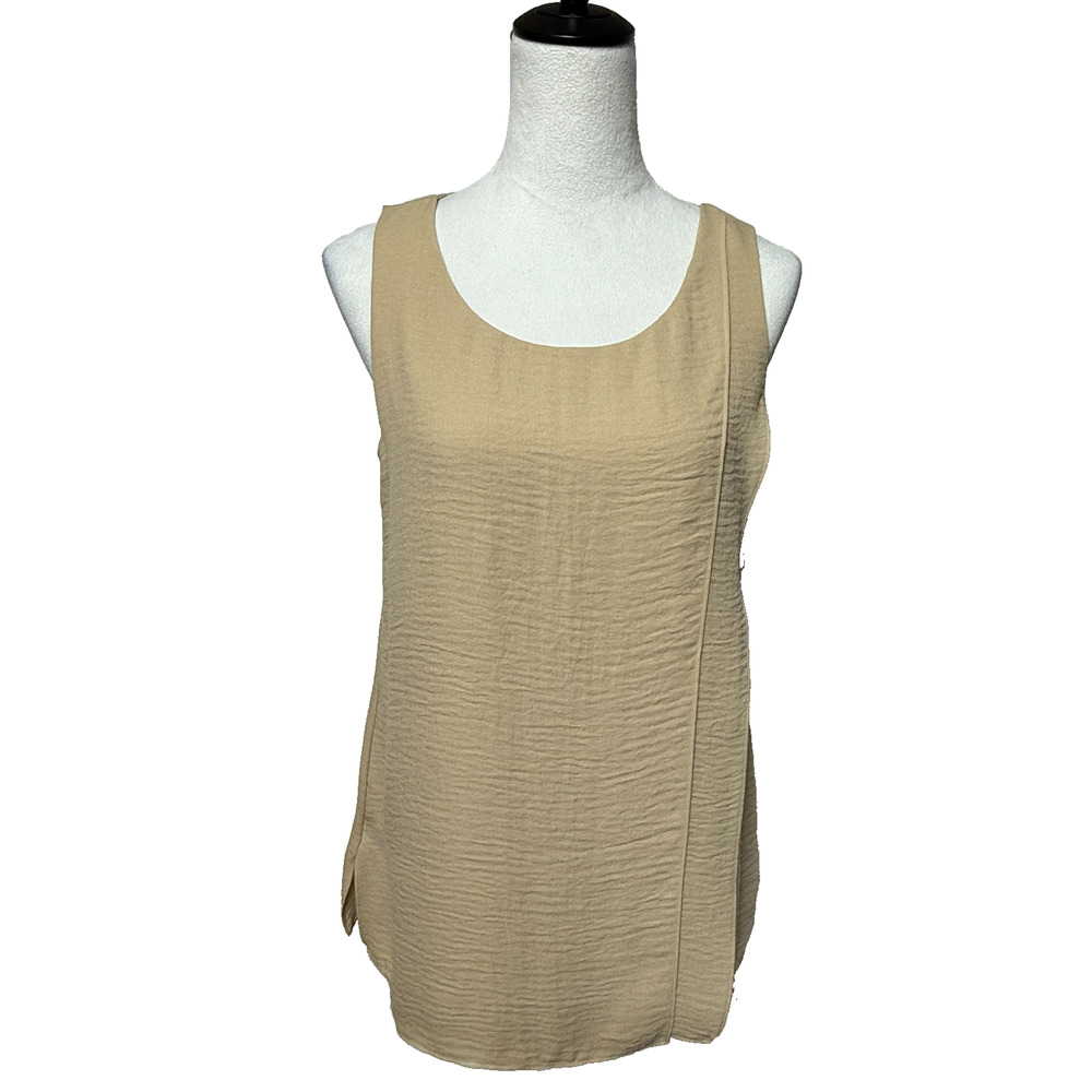 Soft Surroundings Wellesley Tank Top Womens Small Tan Sleeveless Pullover NWT